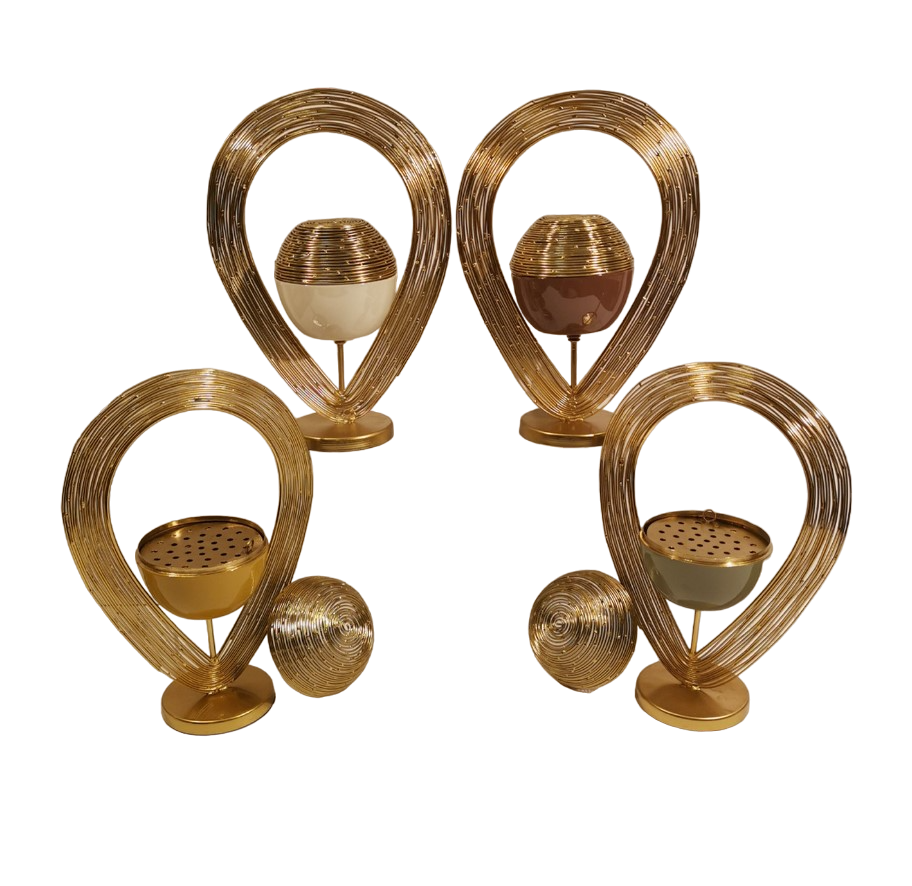 Creative Gold Metal Candle Holder Round Shaped Tealight Wrought Iron Candle Holders Table Centrepiece Decoration Usage