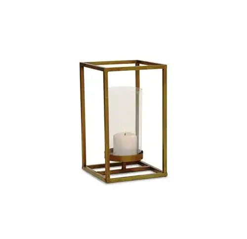 Hurricane Candle Holder Candle Stand Elegant For Home Hotel Decor High quality mid century gold plated metal hurricane Candle