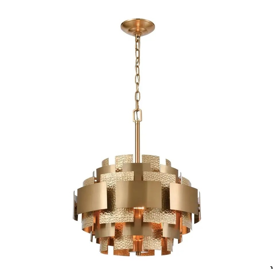 Antique Design Dome Shaped Metallic Hanging Pendant Light Metallic Color Ceiling Pendant Light for Home 50 1 Piece Living Room