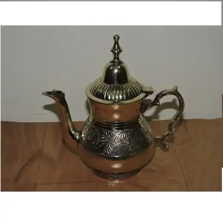 New Look Hand Engraved Silver Plated Arabic Dallah Coffee Holder Pot Collectible Brass Handmade Large Dallah Coffee Maker Warmer