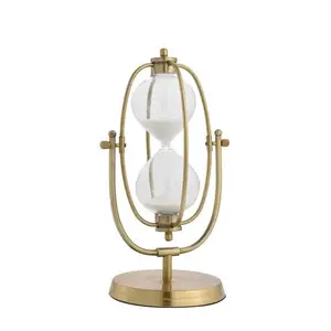 Factory wholesale luxury hourglass glass 24 hours hourglass 10 minutes hour glass for office home In Gold Coating Style