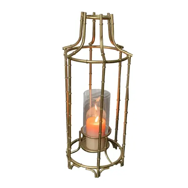 Gold Plated Modern Metal Lantern Latest design outdoor indoor decorative wild Portable Camping Floor Lantern