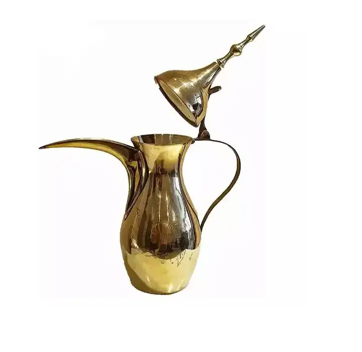 Latest Design New Look Handmade Brass Moroccan Teapot With Gold Silver Finishing Modern Style Indian Brass Coffee & Tea Pot