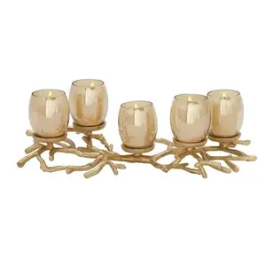 Luxury Gold Color candelabra For Wedding Decoration Metal Candle Stand Latest Candelabra New Metal Candle stand for wedding