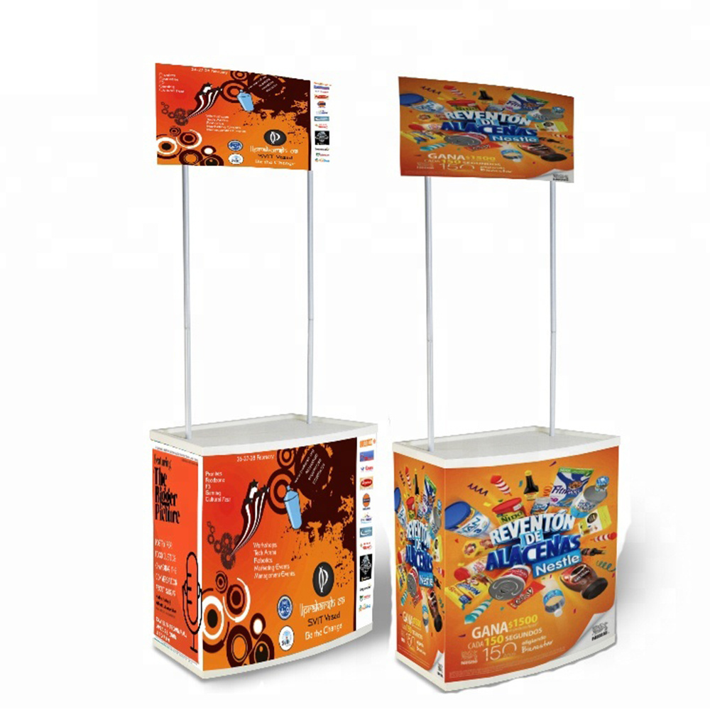 Trade Show Counters Heavy duty big supermarket advertising digital printing pp promotion table display