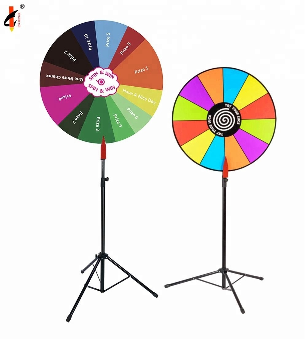 Tripod Color Prize Wheel With Folding Tripod Floor Stand Win Fortune Spinning Stand Game