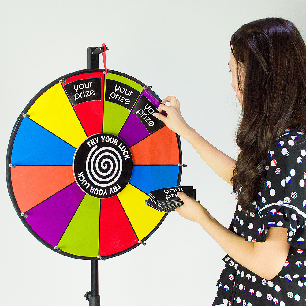 Tripod Color Prize Wheel With Folding Tripod Floor Stand Win Fortune Spinning Stand Game