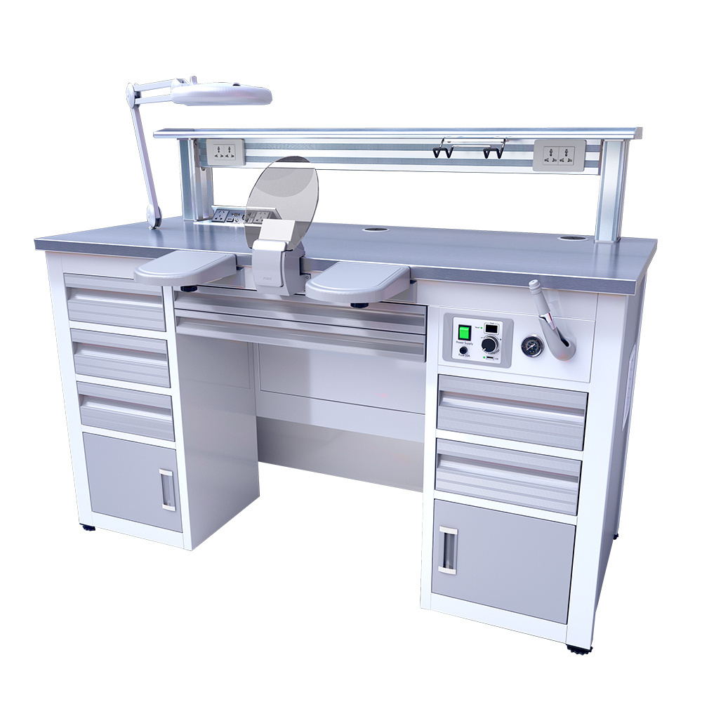 Factory Supply Dental Workstations 1m-1.8m Built-in Vacuum Cleaner Dental Lab Desk