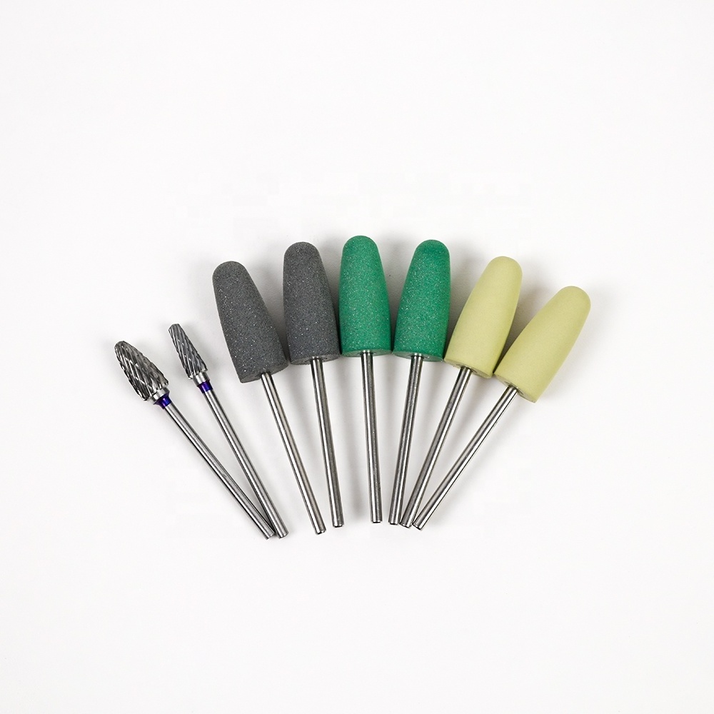 Dental Lab Acrylic Polishing Kit with Tungsten Steel Burs and Silicone Rubber Polishers