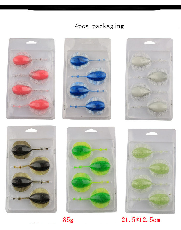 4PCS/Box Senuelo De Pesca Bass Soft Tpe Worm Lures  9CM 14G Electric Rays Ball Tail Simulated Devil Fish Soft Worm Fishing Lure