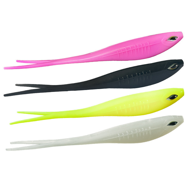 New TPE  Soft Worm Lures 10cm 14cm leurre topwater Paddle V T Tail Plastic Soft Lure Baits for Trout