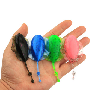 4PCS/Box Senuelo De Pesca Bass Soft Tpe Worm Lures  9CM 14G Electric Rays Ball Tail Simulated Devil Fish Soft Worm Fishing Lure