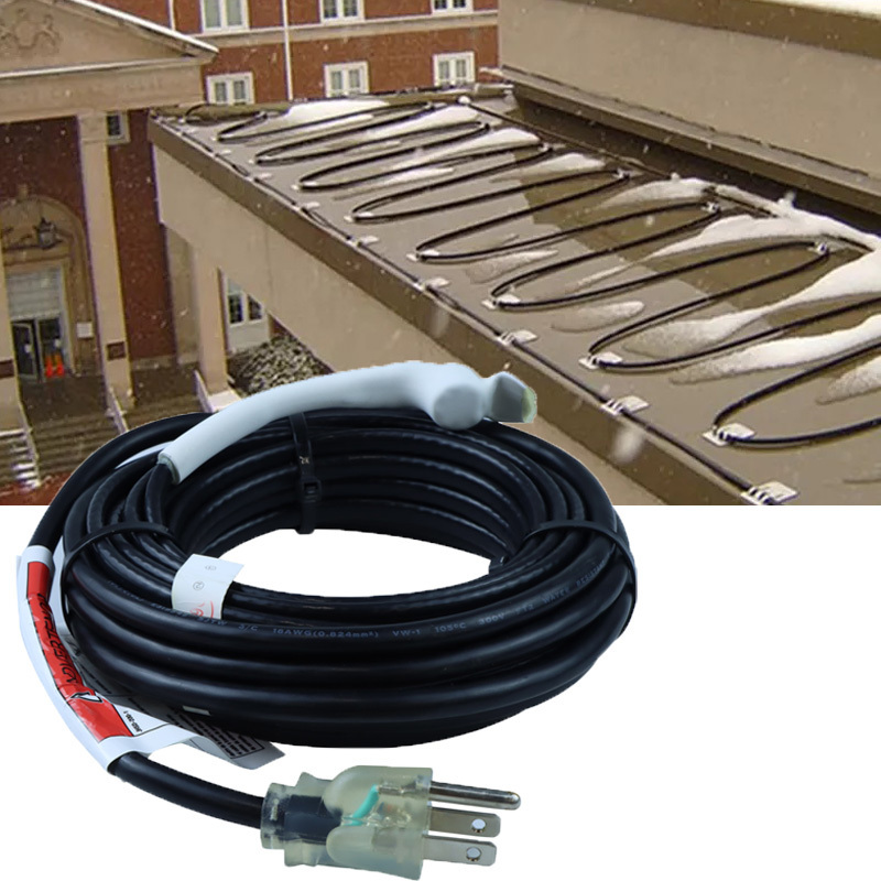 water pipes freezeproofing heat tracing cable heating antifreeze cable with thermostat 120V 80feet