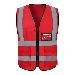 JINTENG Hi-viz Security Uniform Reflector Stripe Safety Reflective Vest with customized logo