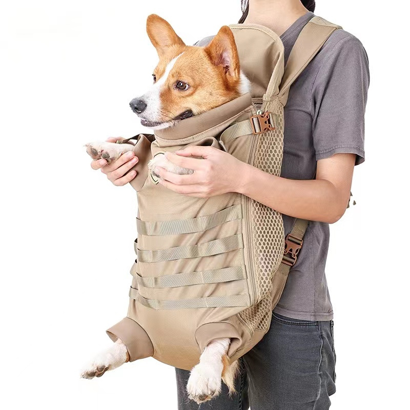 Going Out Portable Four-legged Large Medium-sized Dog Corgi Breathable Pet Tactical Backpack pet dog backpack travel carrier