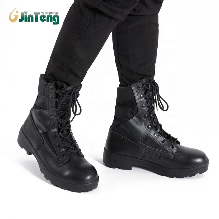 JINTENG Tactical Boots Men Fashion Pu Leather Shoes Men Ankle Boots Footwear Male Casual Tactical Boot