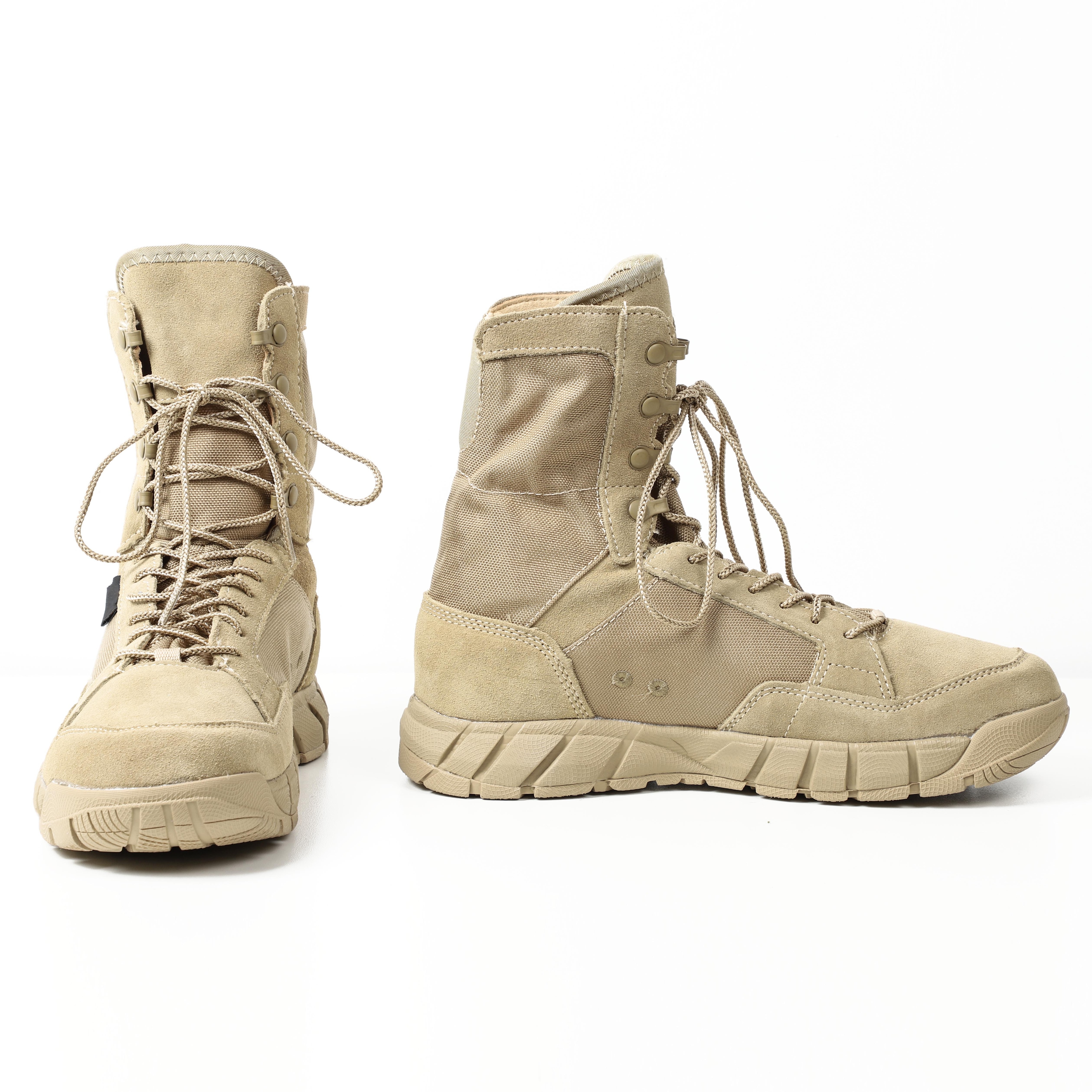 Men's Khaki Suede Leather Training Tactical Boots Desert