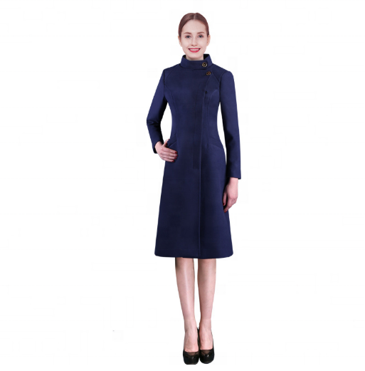 Airline Uniform For Women Air Pilot Stewardess Hostess Cabin Crew Flight Attendant Airlines Uniforms Luxury Dark Blue Coat