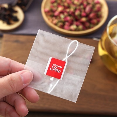 High Quality Custom Printed Nylon Mesh Tea Bag With Drawstring