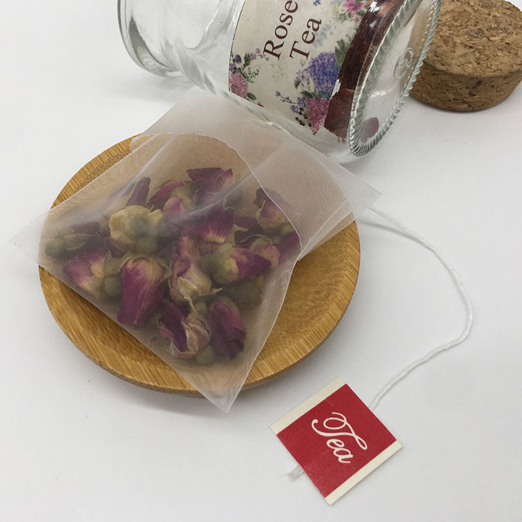 High Quality Custom Printed Nylon Mesh Tea Bag With Drawstring