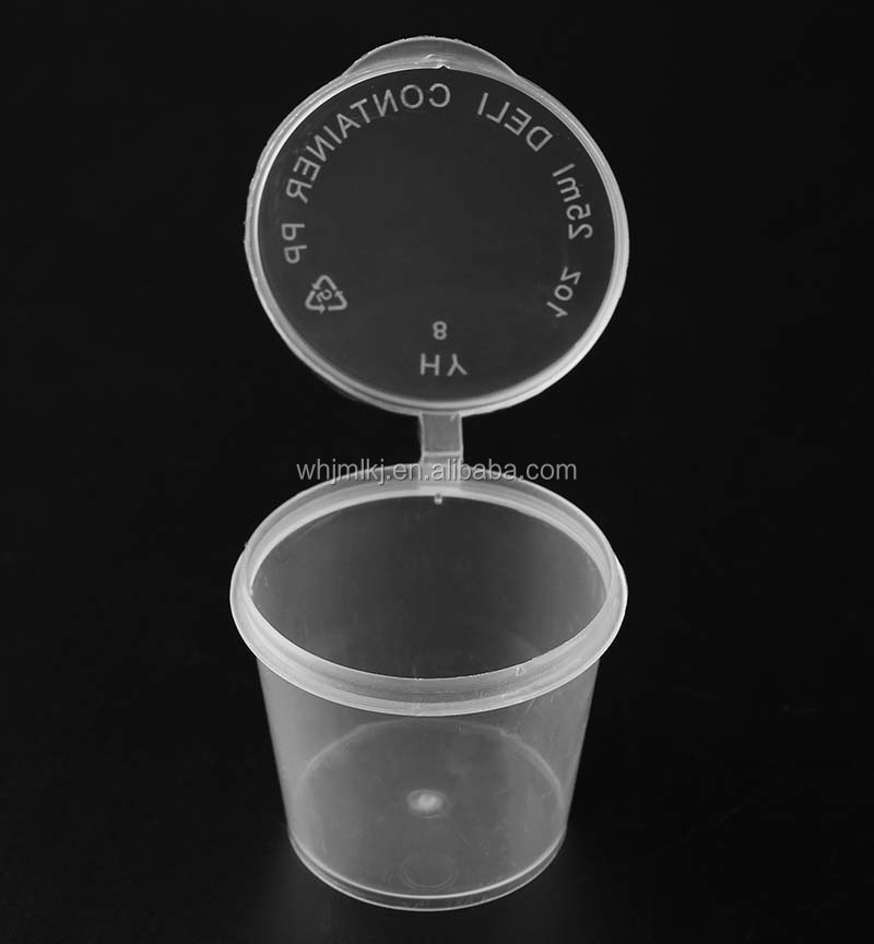 1oz 25ml Disposable Plastic Condiment Jello Salad Sauce Shot Cups Small Portion Condiment Container With Lid