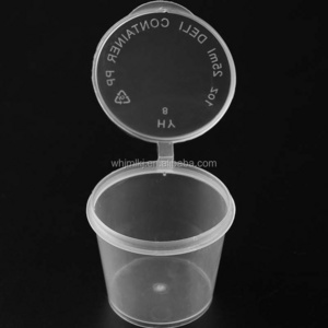 1oz 25ml Disposable Plastic Condiment Jello Salad Sauce Shot Cups Small Portion Condiment Container With Lid