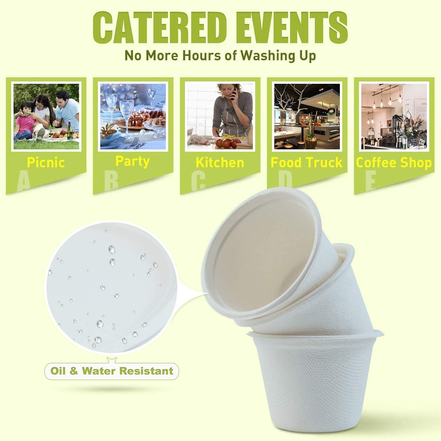 120ml 4 oz Bagasse Compostable Cups Biodegradable Sugarcane Fiber Sauce Seasoning Tasting Cup