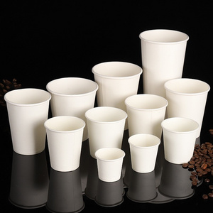 1.5oz 2oz 4oz 6oz 7oz 8oz 9oz 10oz 12oz 16oz 20oz White No Logo Plain Disposable Single Wall Paper Cup for Hot drinks Coffee