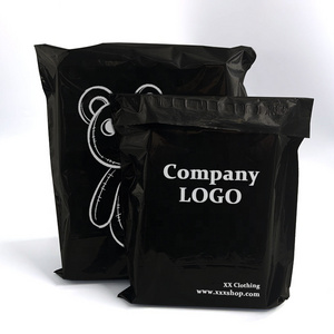 custom logo printing black courier bag clothes shipping packaging envelope poly mailer mailing polymailer bags