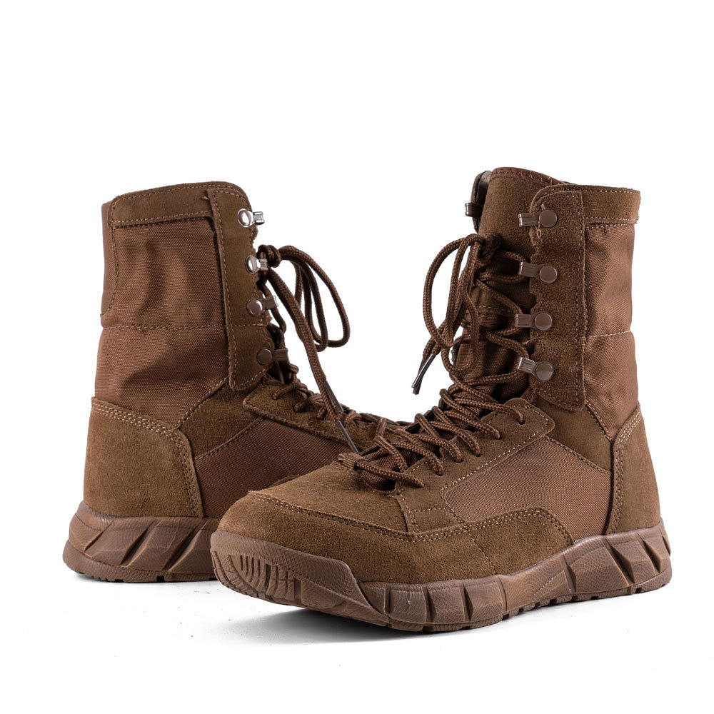 High quality durable rubber waterproof black brown men tactical boots