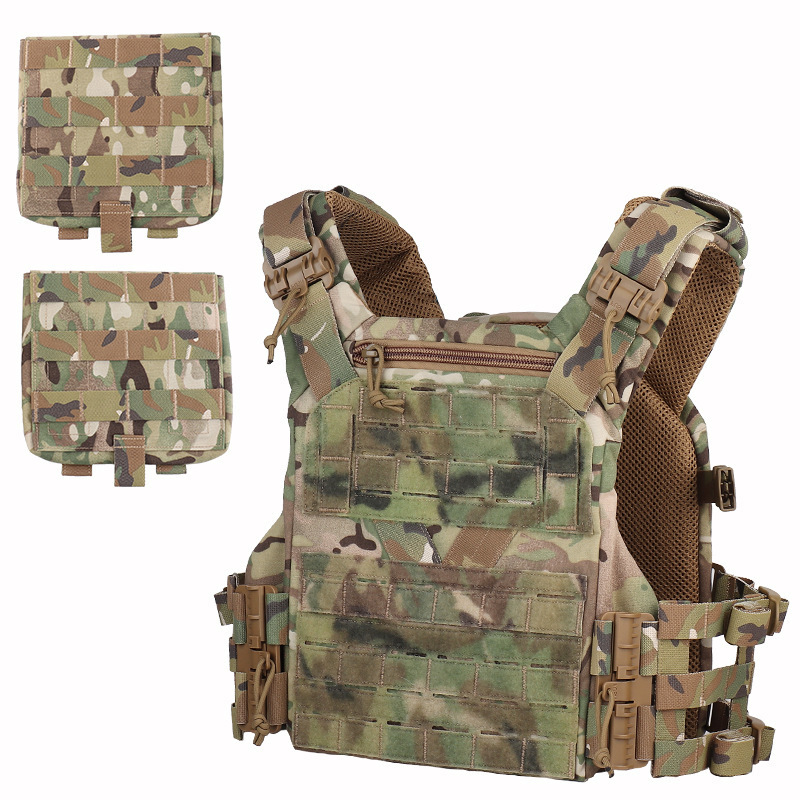 Personal safety protection CP camouflage double safe plate carrier green tactical vest