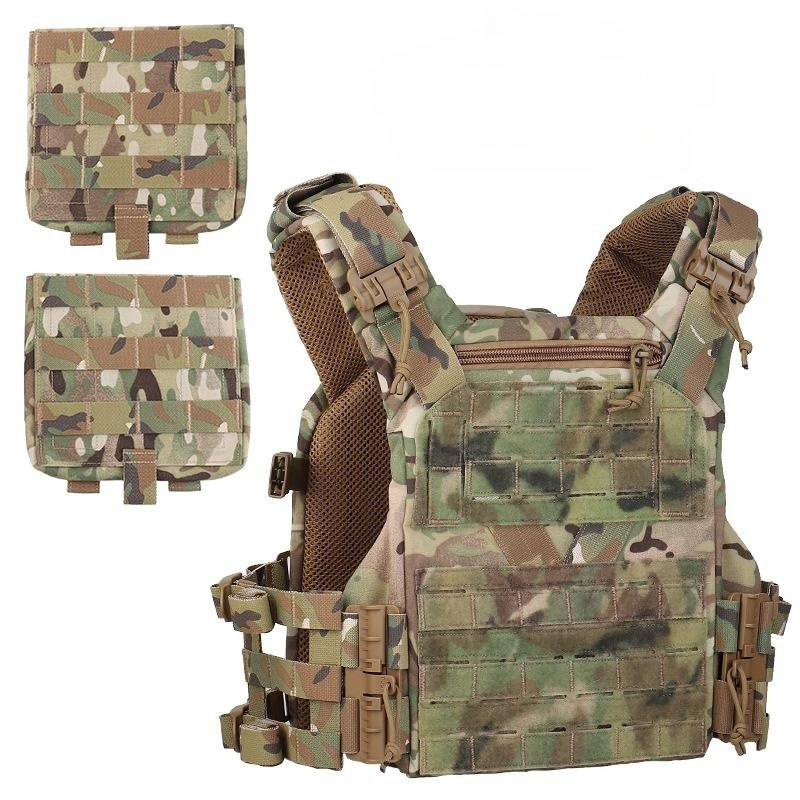 Personal safety protection CP camouflage double safe plate carrier green tactical vest