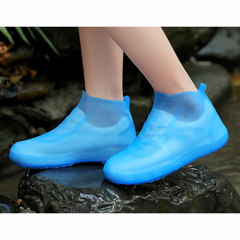 PVC Waterproof Rain Boot Shoe Cover with Reflector Reusable & Foldable Outdoor Travel High Shoe Covers Rain Boots