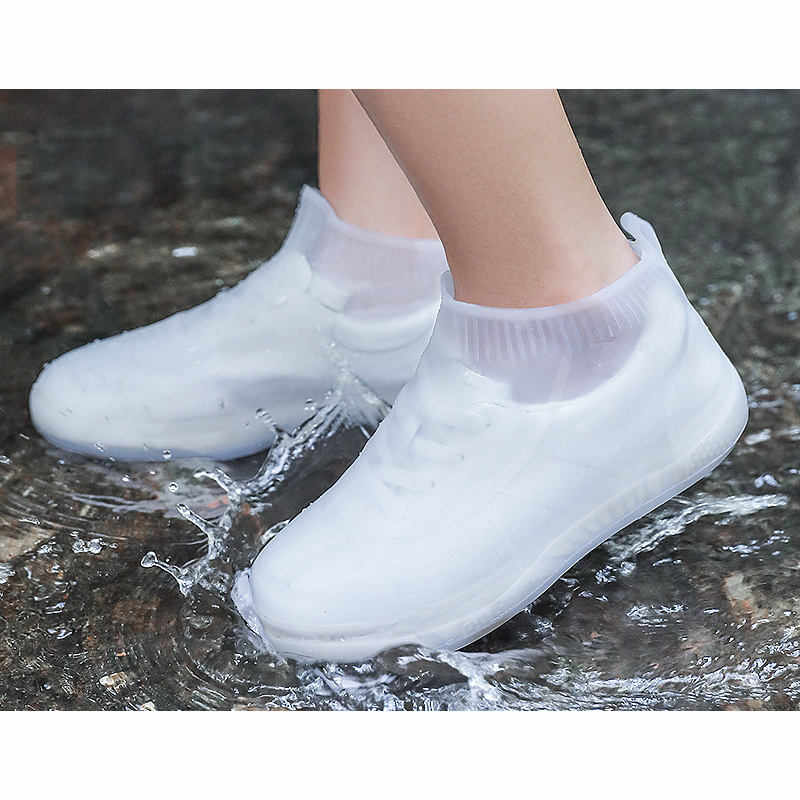 PVC Waterproof Rain Boot Shoe Cover with Reflector Reusable & Foldable Outdoor Travel High Shoe Covers Rain Boots