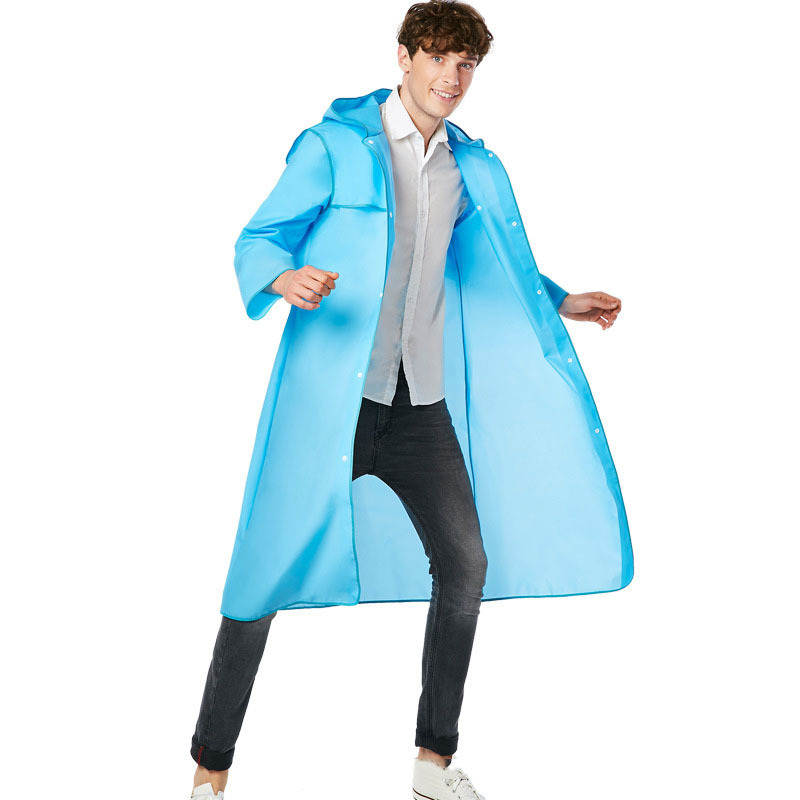 Hot sale Long Raincoat EVA Plastic Waterproof Rain Jacket for Men Women