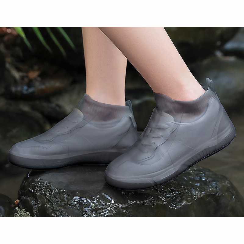 PVC Waterproof Rain Boot Shoe Cover with Reflector Reusable & Foldable Outdoor Travel High Shoe Covers Rain Boots