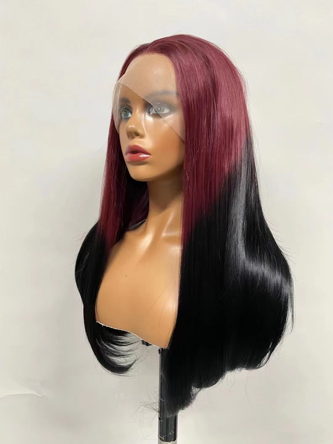 Wholesale high quality japanese synthetic fibre wigs 13*3 Full lace front heat resistant Ombre 99j color wigs For black women