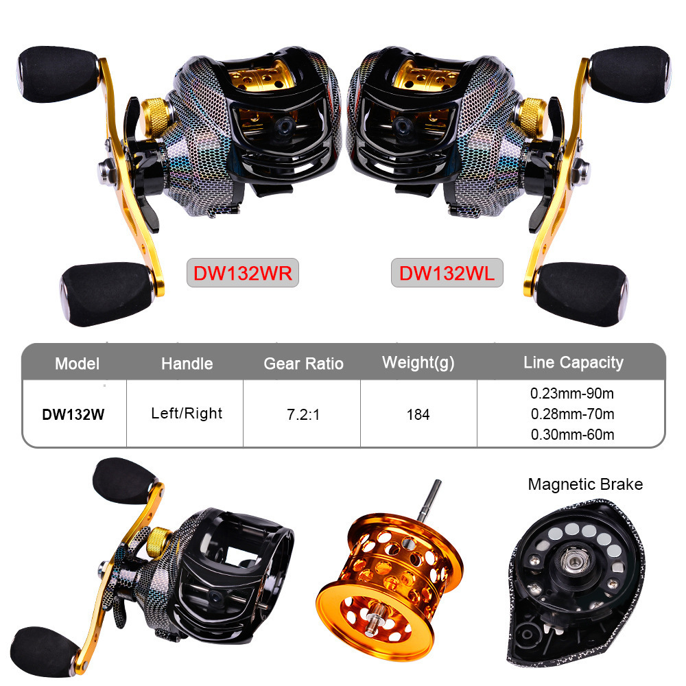 Ultra light Fishing Reel 18+1BB 10 kg Drag Magnetic Break 7.2:1 Gear Bait Casting Baitcasting Saltwater