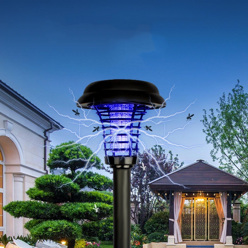 New Best-selling Outdoor Waterproof Retro Lawn Garden Balcony Physical Shock Mosquito Repellent Solar Mosquito Killer Lamp