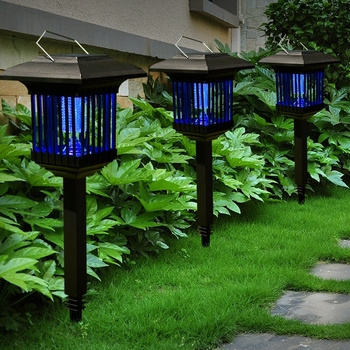 New Best-selling Outdoor Waterproof Retro Lawn Garden Balcony Physical Shock Mosquito Repellent Solar Mosquito Killer Lamp