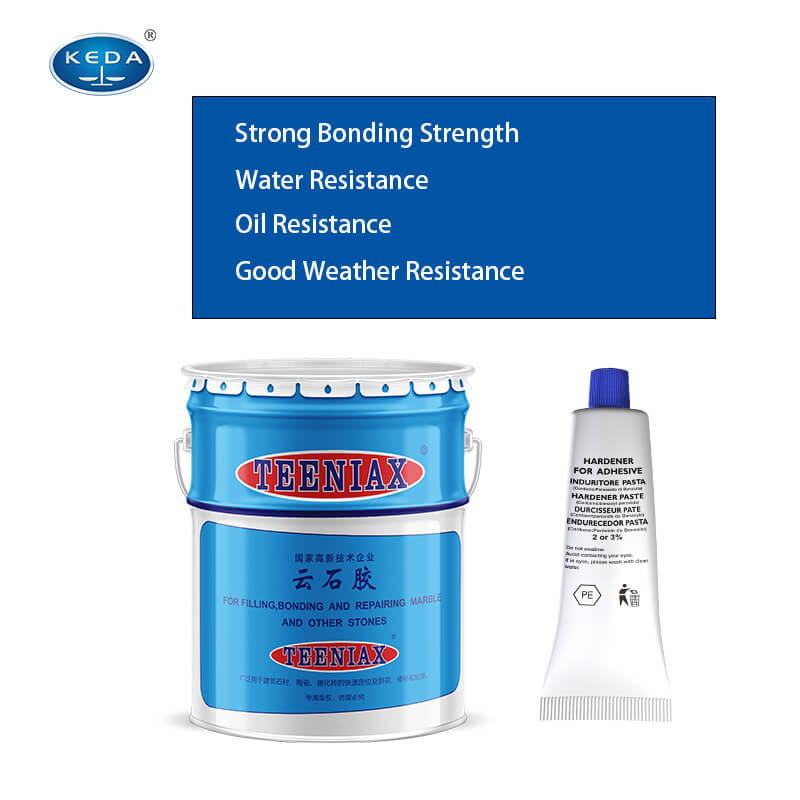 KEDA Teeniax Best White Polyester Resin 4L 19L High Strength Adhesive Tile glue For Marble Stone Repair Filling