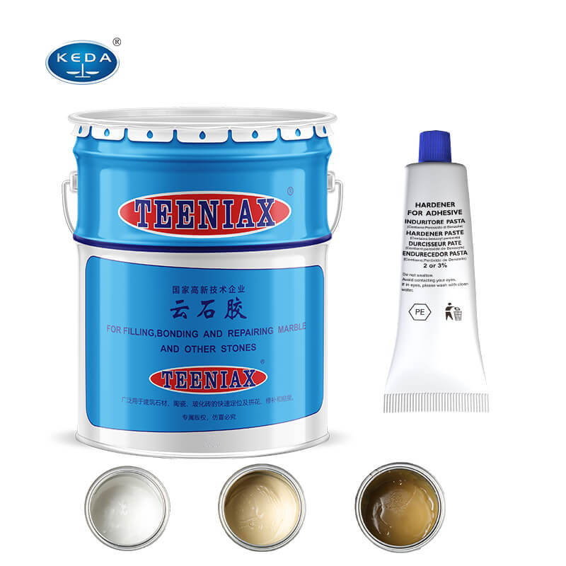 KEDA Manufacturer Teeniax Best Strong Sticking Glue Black Beige White 0.8L 4L 19L Indoor and Outdoor Slab Cream Adhesive