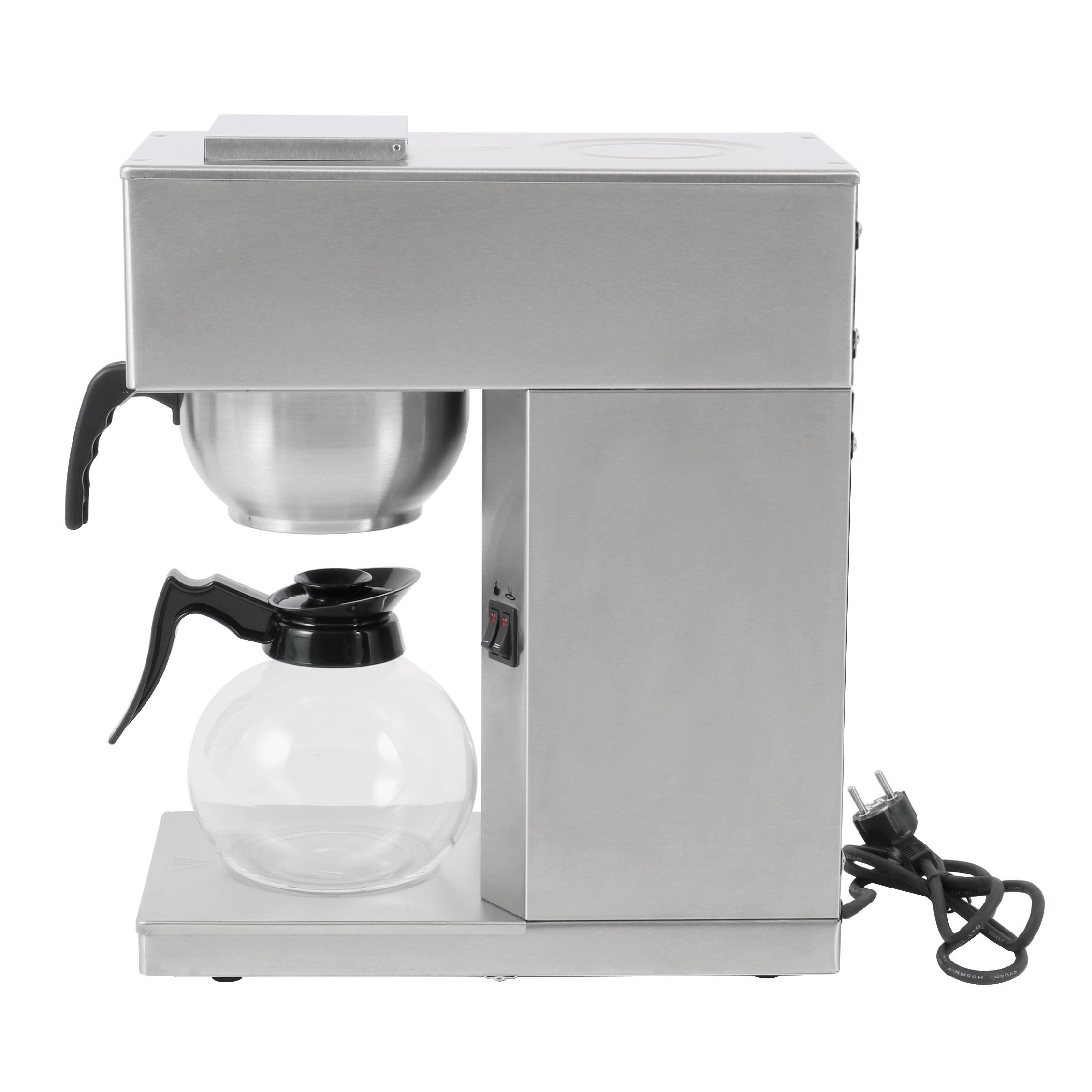 Commercial Pourover Coffee Makers with plastic Filter Basket Coffee Brewers with 1x1.8L glass decanter