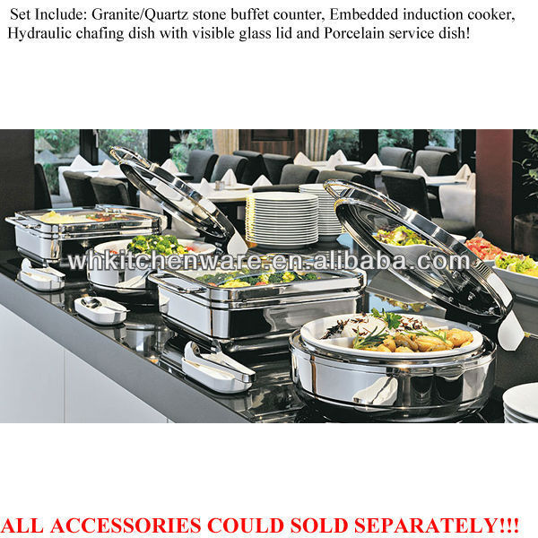 Deluxe counter with induction cooker & chafer buffet food holder