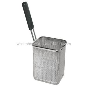 Kitchenware stainless steel square strainer pasta basket for noodle