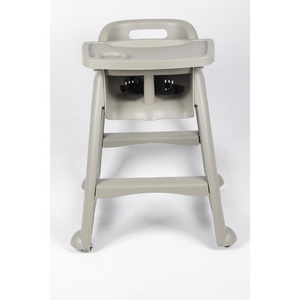 Plastic Baby High Chair Multi-function Moving Baby Feeding Chair For Restaurant With 4 Wheels