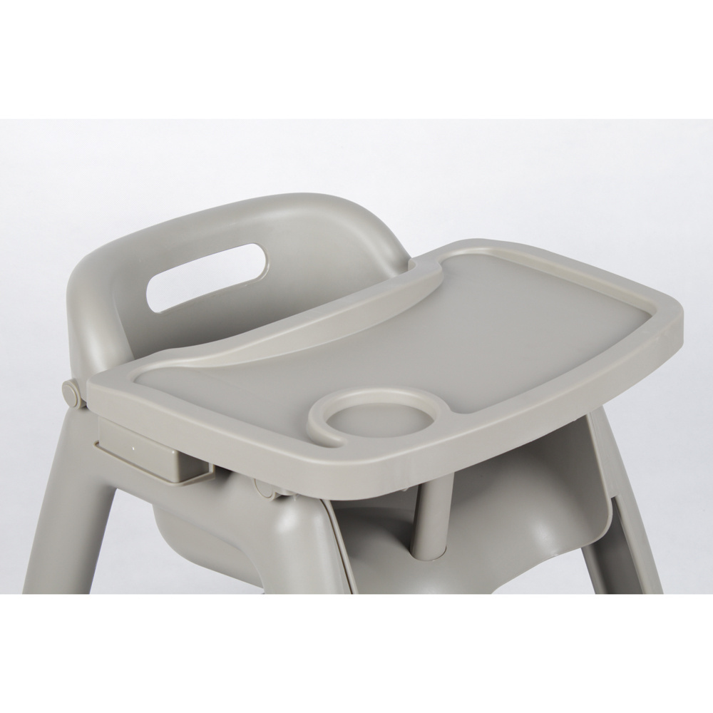 Plastic Baby High Chair Multi-function Moving Baby Feeding Chair For Restaurant With 4 Wheels