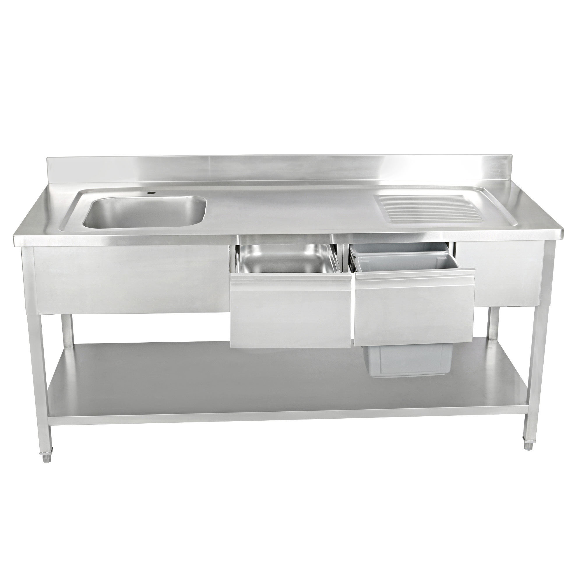 Stainless steel Furniture Work table with cabinet, Cupboard with drawer