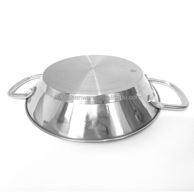 Stainless Steel Commercial quality 8-13 Inch Electric Paella Pan Spanish Cookware for Restaurant equipment