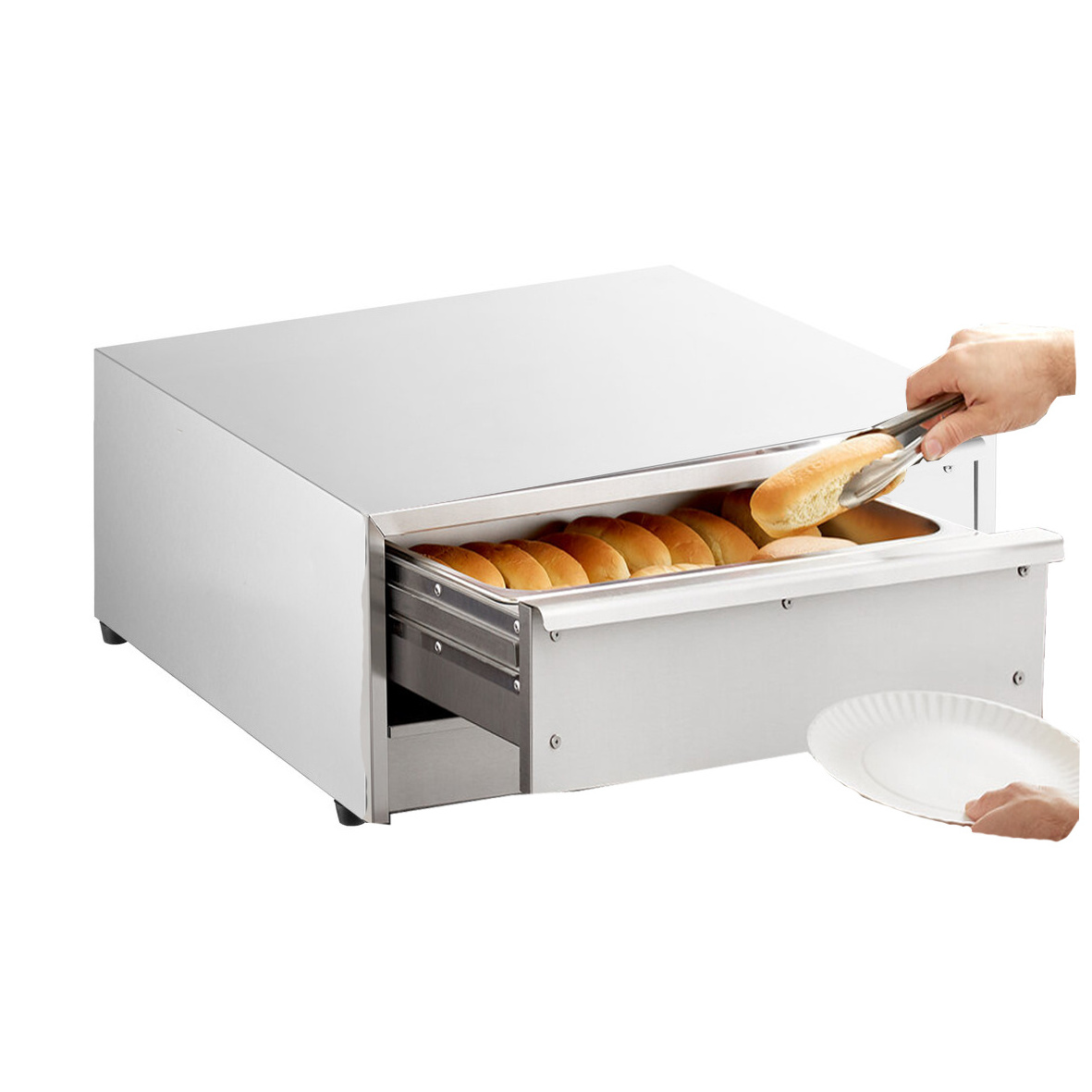 Durable automatic hot dog steamer and bun warmer machine, burger bun warmer